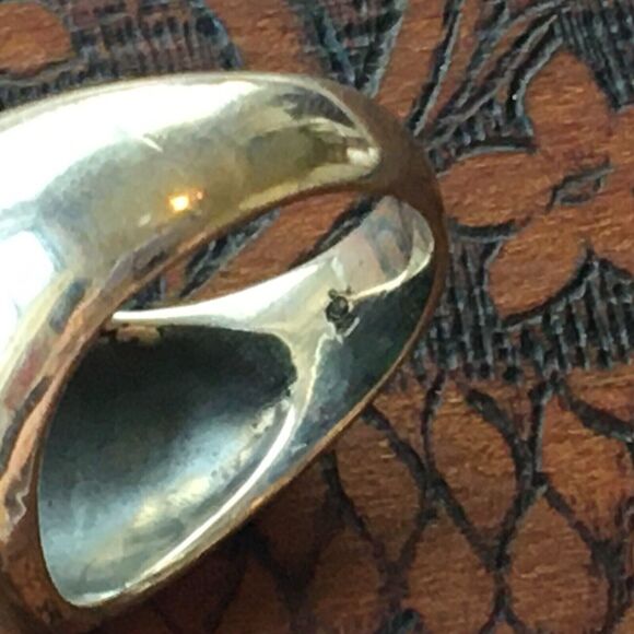 Sterling Silver Ring Size 7.75 11g 925 Turquoise Color Howlite Cabochon Chunky - Picture 3 of 13